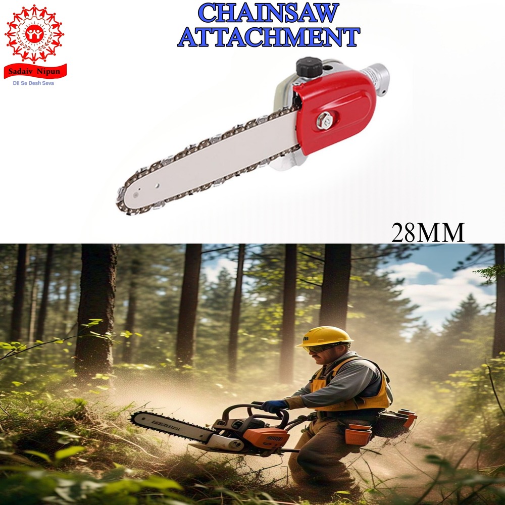 BAT0126 Chainsaw Attachment 28mm Replacement for Brush Cutters, Trimmers, Strimmers & Lawn Mowers (35CC-72CC Models)