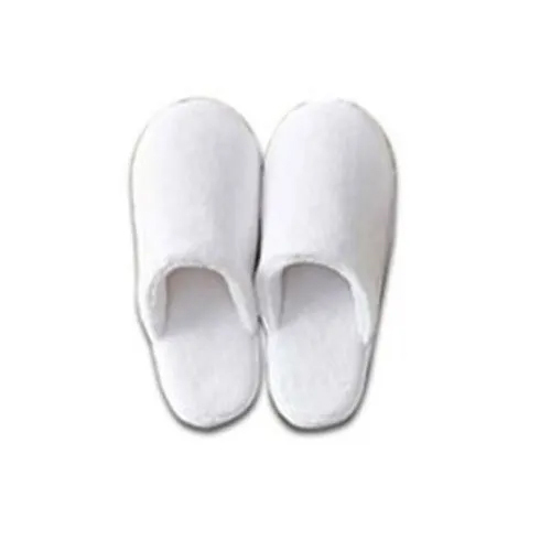 White Towel Slipper - Design: Plain