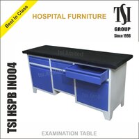High-density Examination Table - Mild Steel Frame, 75x30x45 Inches, Elegant Black And Vibrant Blue | Ergonomic Design, Adjustable Height, Pu Foam Seating, Enhanced Patient Comfort