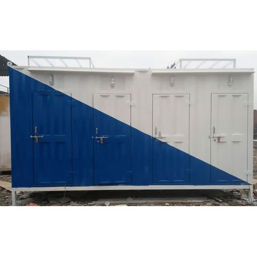 Multi Purpose Portable Toilet Cabins - Color: White And Blue