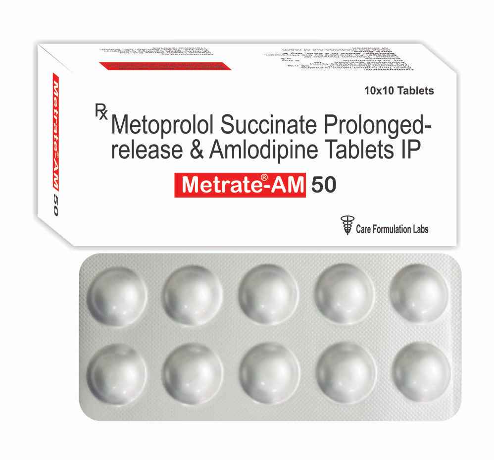 Metoprolol Succinate 50 mg (As prolonged -Release Form) Amlodipine Besylate  5 mg