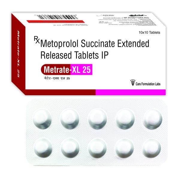 Metoprolol Succinate IP 23.75 mg , Metoprolol Tartrate 25 mg