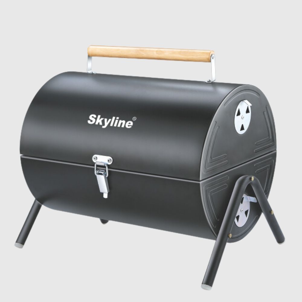 Skyline Barrel Charcoal Barbecue with 10 Skews