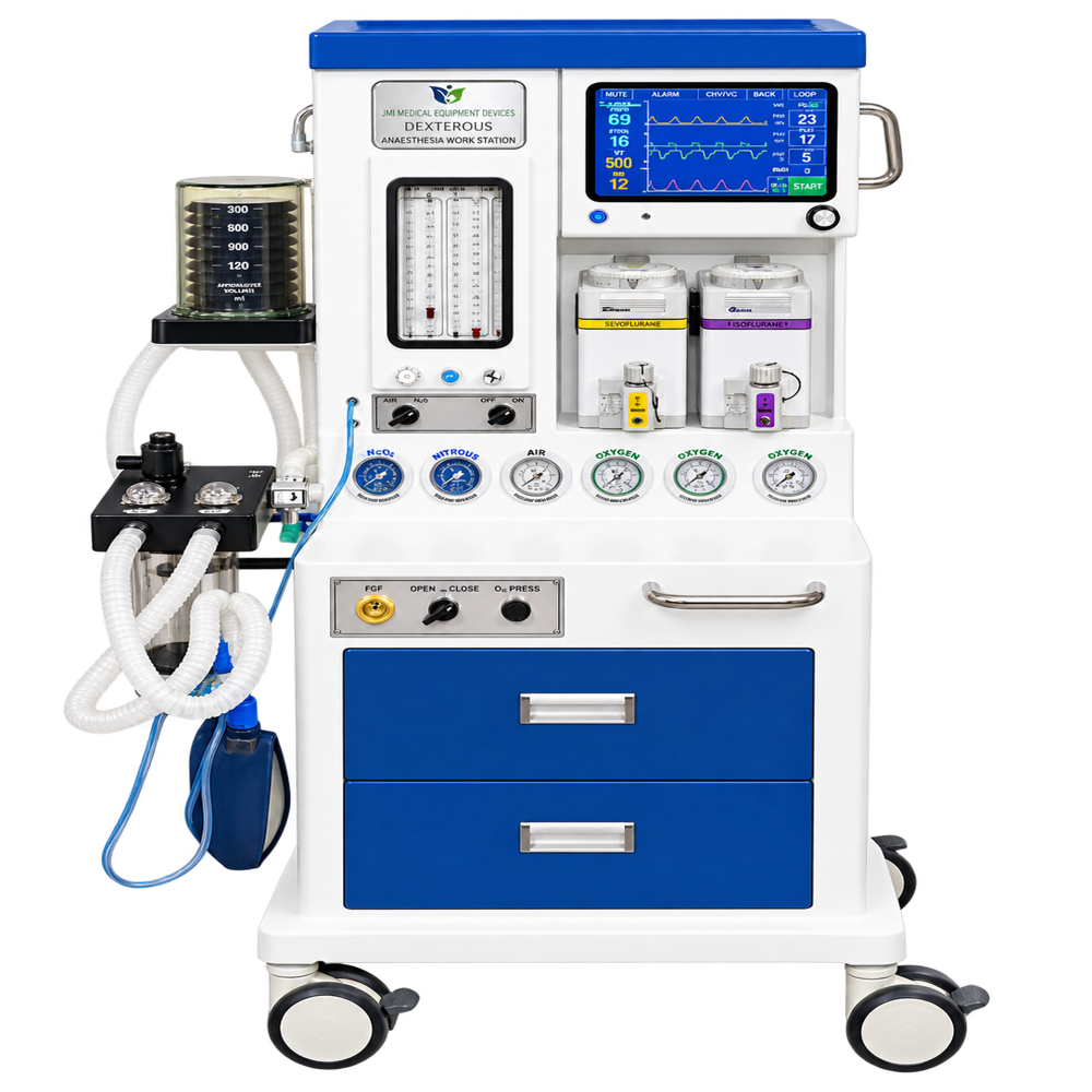 Anesthesia Machine - Metal And Durable Plastic Materials | 220-440 Volt Voltage Range, Respiratory Monitoring, Intuitive Touchscreen Display