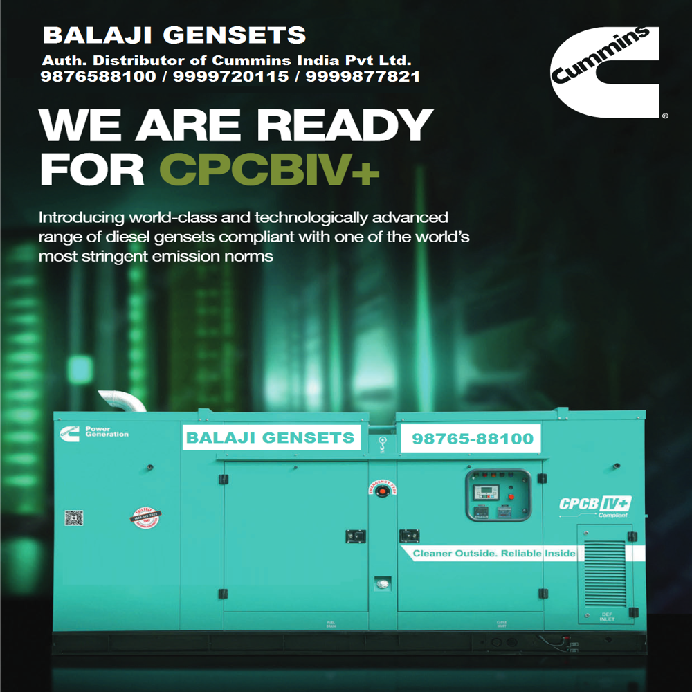 500 kVA Cummins Diesel Generator - 415V, 1500 RPM, 50Hz | Green Air-Cooled, Electric Start, 2-Year Warranty, Three-Phase Power Backup System