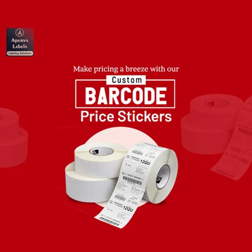Polyester Barcode Label Roll - Pp Material, Round Shape, White Color | Standard Design For Easy Printing And Durable Labeling