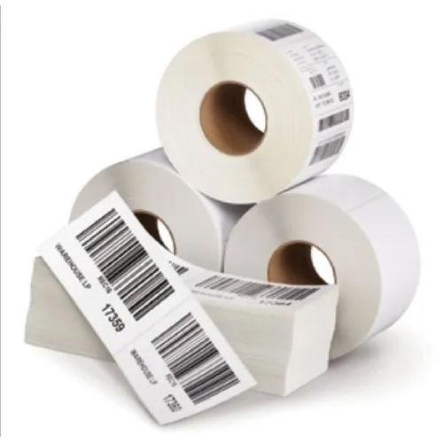 Printed Barcode Label Roll - Color: White