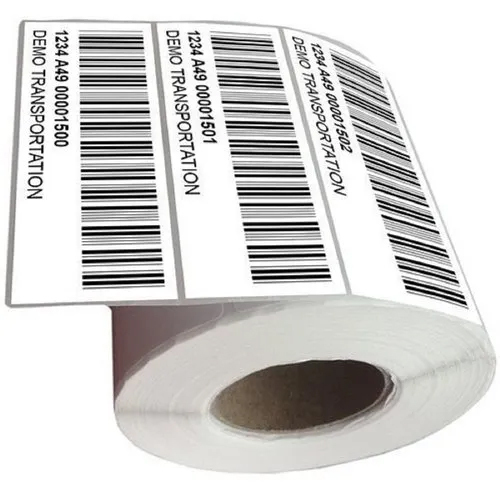 Medical Printed Barcode Sticker - Color: White