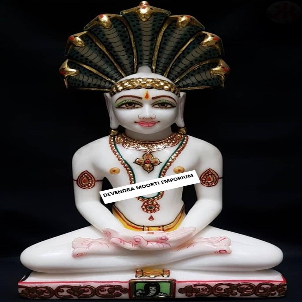 Makrana Marble Parshwanath Bhagwan Statue In Ahmedabad - Color: Multicolour