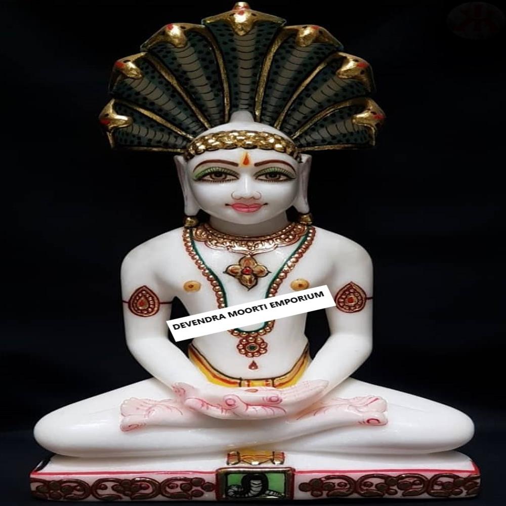 Makrana Marble Parshwanath Bhagwan Statue In Ahmedabad