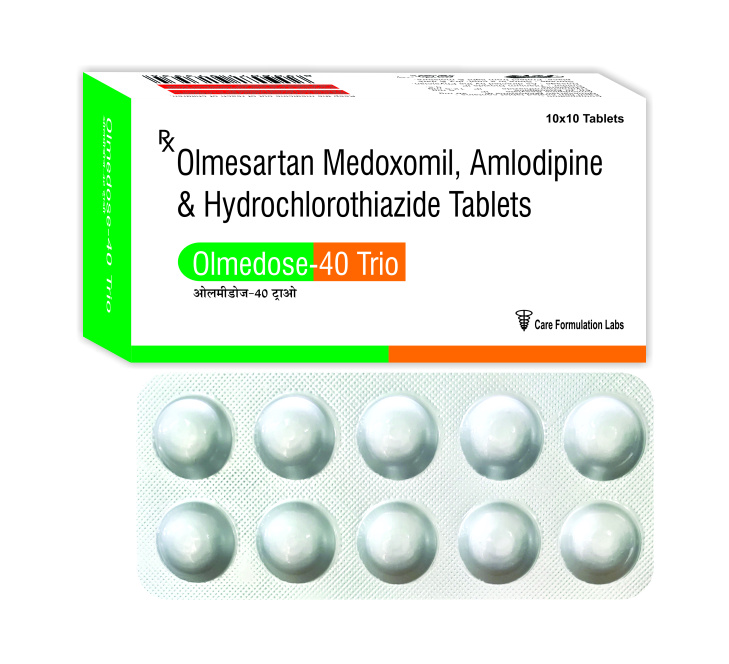 Olmesartan Medoxomil IP 40 mg Amlodipine Besylate IP Eq. to Amlodipine 5 mg Hydrochlorothiazide IP 12.5 mg