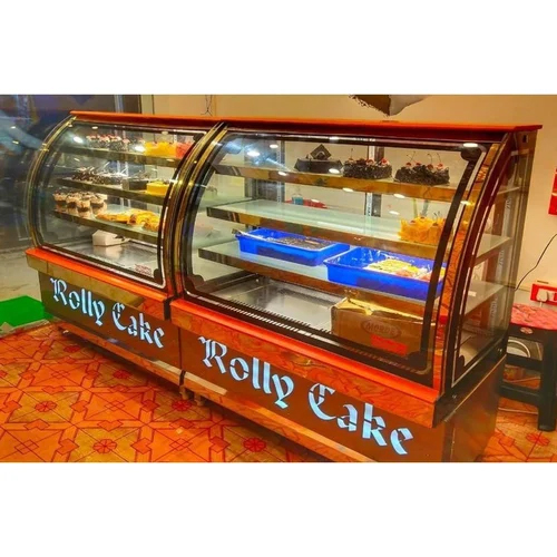 4 Shelves Ss Glass Cake Display Counter - Color: Different Available