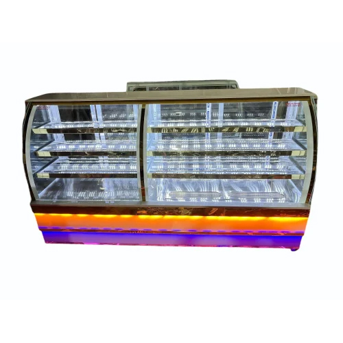 4 Shelves Ss Glass Sweet Display Counter - Color: Different Available