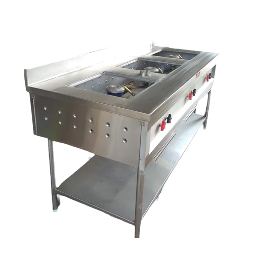 Ss Three Burner Cooking Range - Automatic Grade: Manual