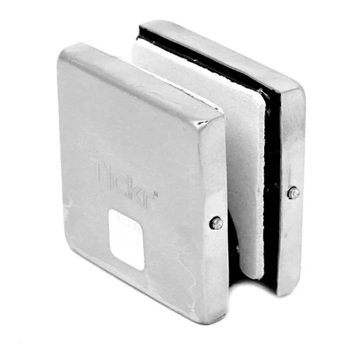 640 Patch Wall To Glass Single Connector - Color: Silver