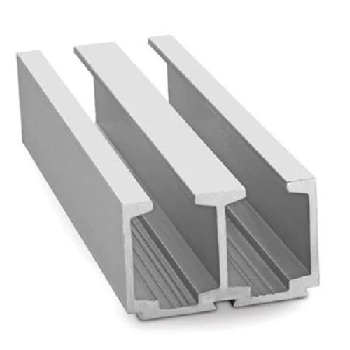 Aluminum Double Door Track - Color: Silver