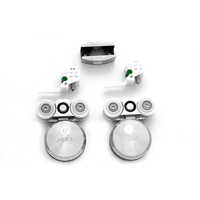 A2 Glass Sliding Roller Set - Polished Stainless Steel, Various Sizes , Smooth And Quiet Operation