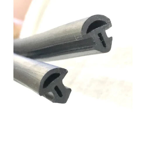 Aluminium Section Rubber Profile - Color: Black