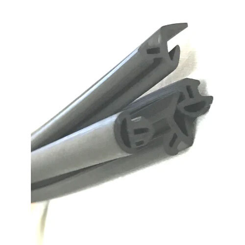 Aluminium Section Rubber Profile - Color: Black