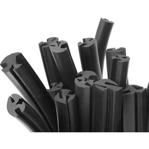 Extruded Rubber Profile - Flexible Rubber Material, Various Sizes, Plain Black Style - Ideal for Door Applications, Noise and Draft Sealing