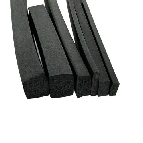 Natural Rubber Sponge Strip - Color: Black