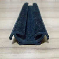 Flocked Rubber Channels - High-quality Flexible Rubber, Available In Various Sizes, Matte Black Color, Ideal For Industrial Sealing And Equipment Protection