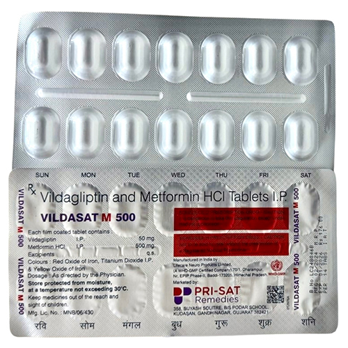 500 Mg Vildagliptin And Metformin Hci Tablets Ip - Drug Type: General Medicines