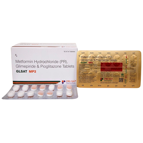 Glsat-MP2 Metformin Hydrochloride Glimepiride And Pioglitazone Tablets