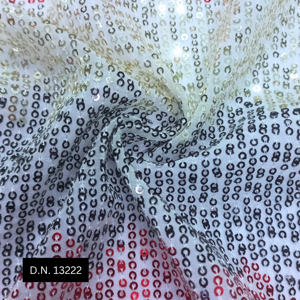 Glamorous 3-color Lyning Sequins Fabric For Stunning Partywear Dresses - Attributes: Washable