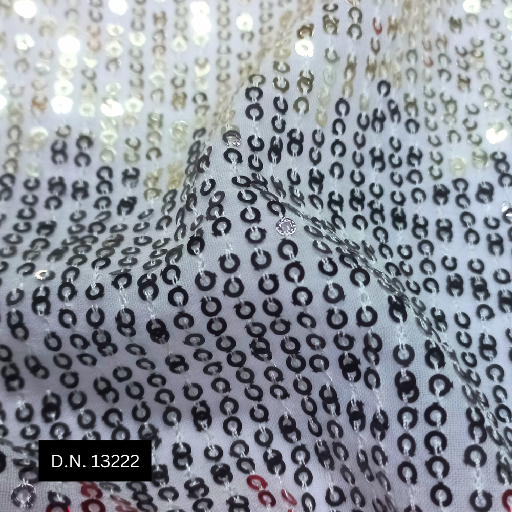 Glamorous 3-color Lyning Sequins Fabric For Stunning Partywear Dresses - Attributes: Washable