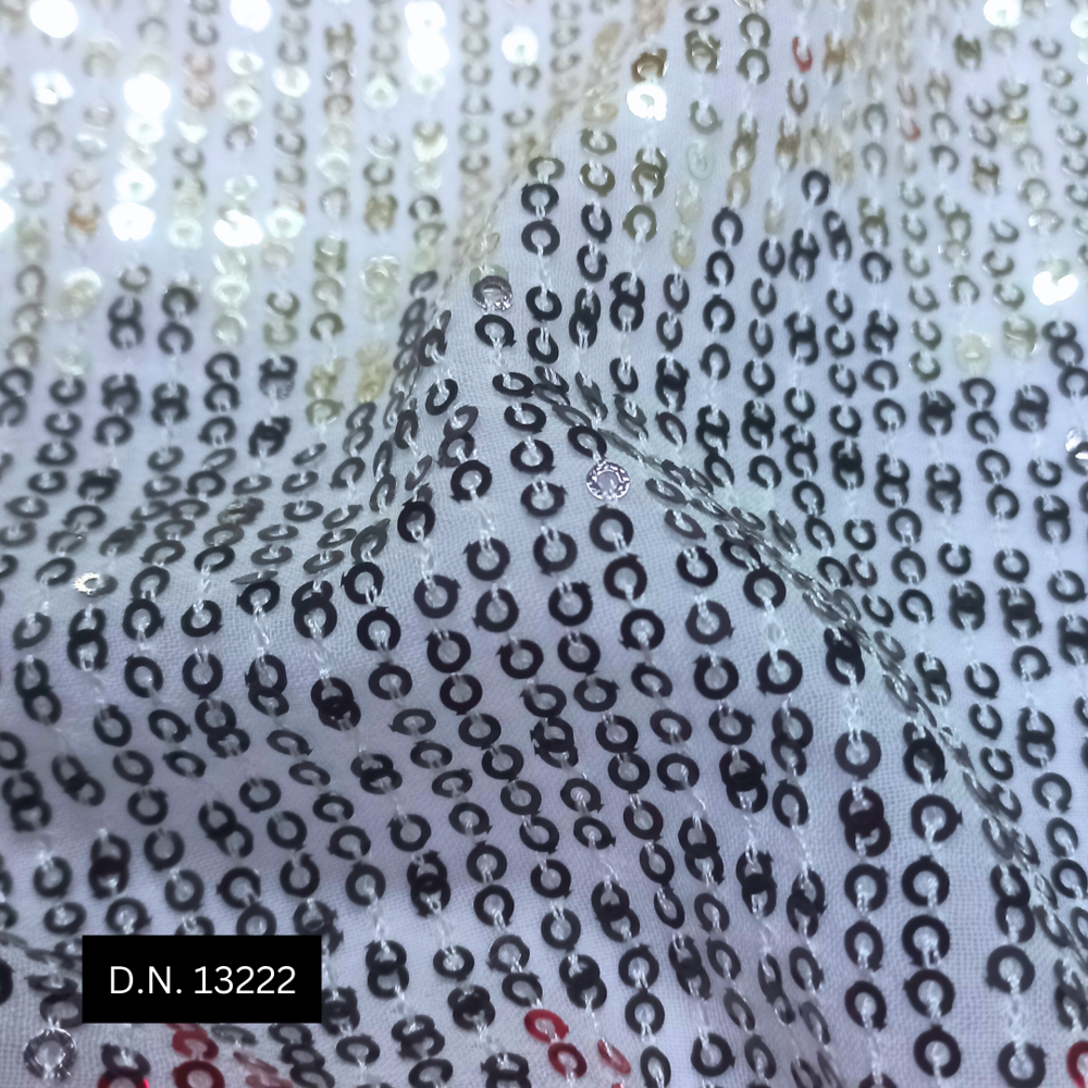 Glamorous 3-color Lyning Sequins Fabric For Stunning Partywear Dresses - Attributes: Washable