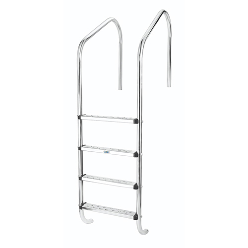 4 Steps Overflow Type Pool Ladder - Color: Silver