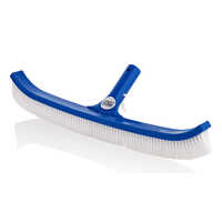 Deluxe Polybristles Curved Pool Brush - Durable Plastic, 18 Inch, Blue Color | Ideal For All Pool Surfaces, Gentle Cleaning