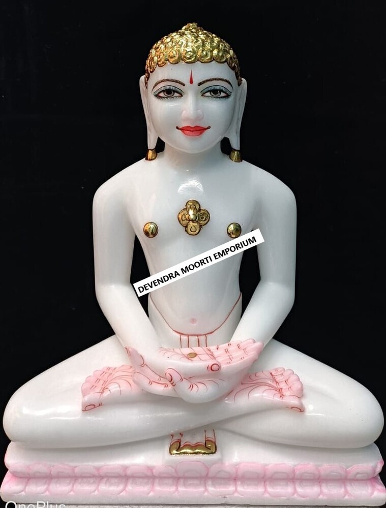 MARBLE SWETHAMBER JAIN STATUE IN GUJARAT