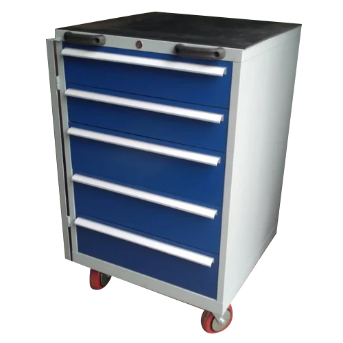 Stainless Steel Tool Box Trolley - Color: Blue