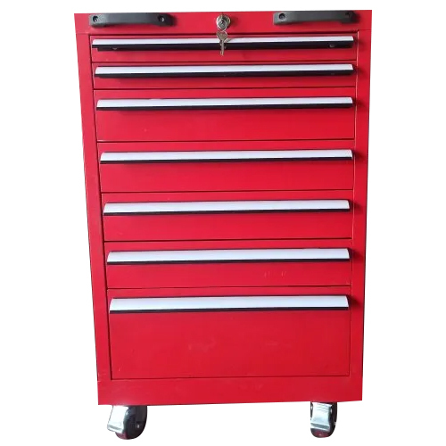 Tray Metal Tool Box - Color: Red