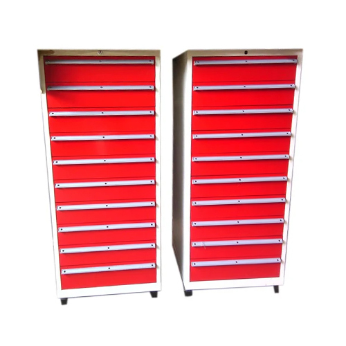 Tool Storage Cabinet - Color: Red And White