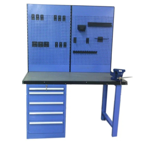 Mild Steel Industrial Work Bench - Color: Blue