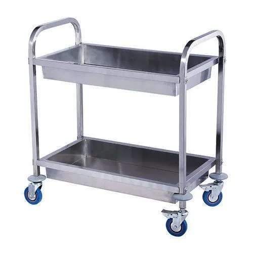 Stainless Steel Industrial Trolley - Color: Silver