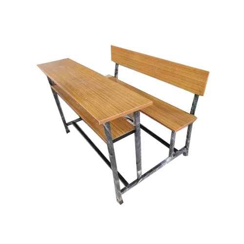 3 Seater School Bench Desk - Color: Brown