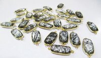 Natural Black Rutilated Quartz Briolette Baguette