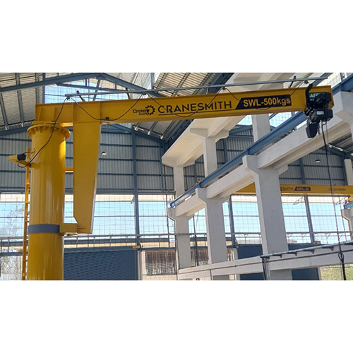 Industrial Jib Crane - Yellow Paint Coated, 40 Tonnes Load Capacity, 40 Feet Max Lifting Height | High Working Pressure, Durable for Industrial Use, New with Warranty