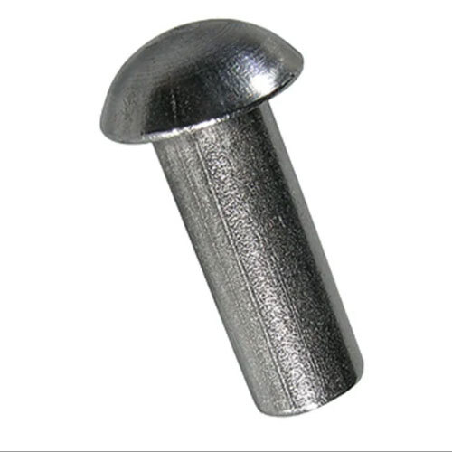 Round Head Rivet - Aluminum 12mm X 4mm, Silver Polished Finish, Rust-proof, Curved Head Design