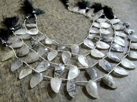 Natural Black Rutilated Quartz Mango Shape Briolette Beads - Material: Gemstone