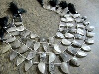 Natural Black Rutilated Quartz Mango Shape Briolette Beads