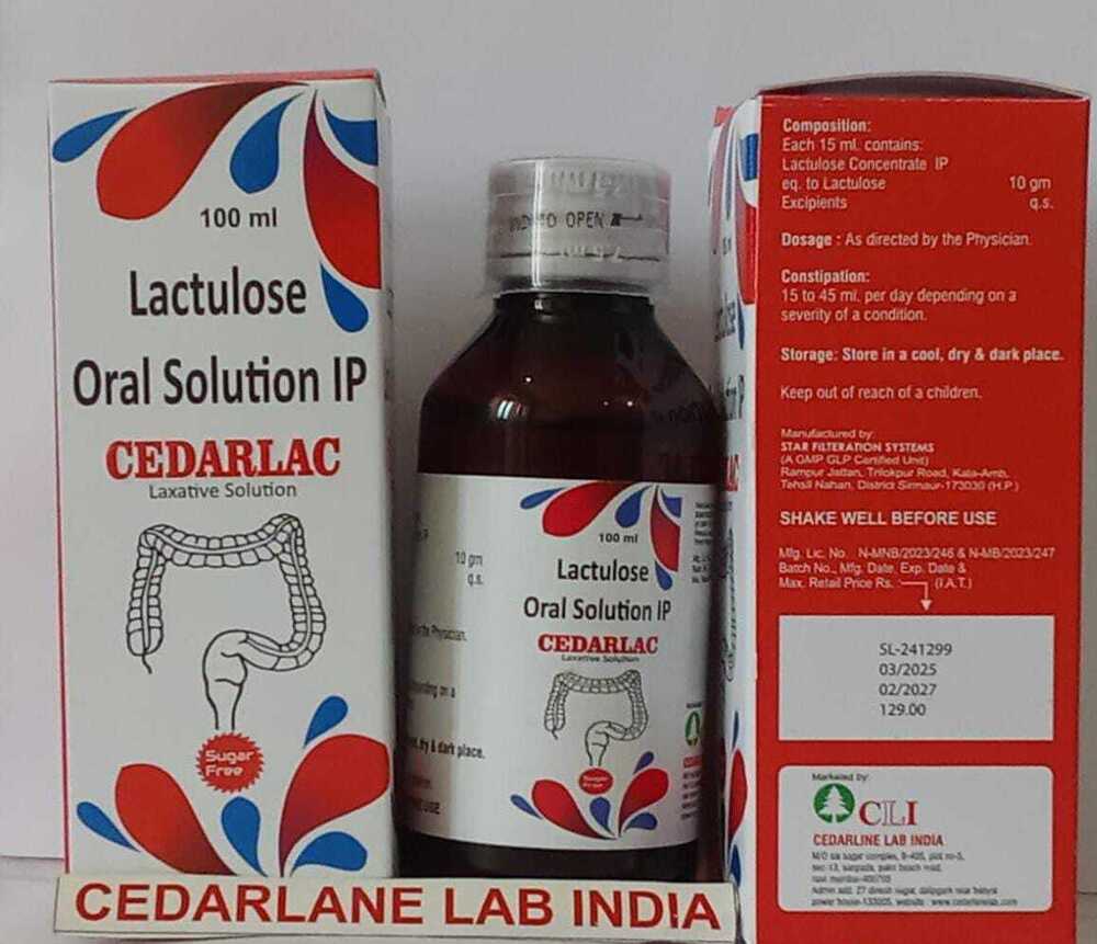 CEDARLAC LAXATIVE SOLUTION 100 ML SYRUP