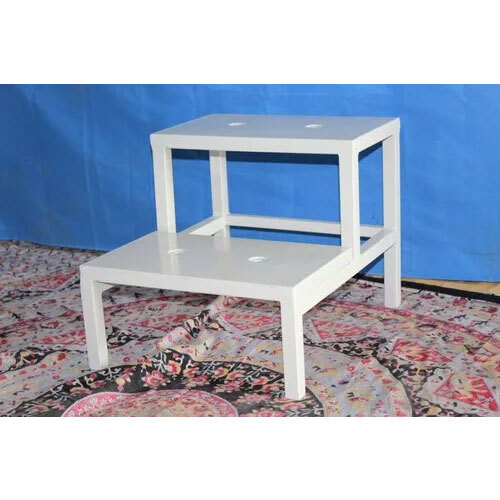 Double Step Foot Stool - Color: White