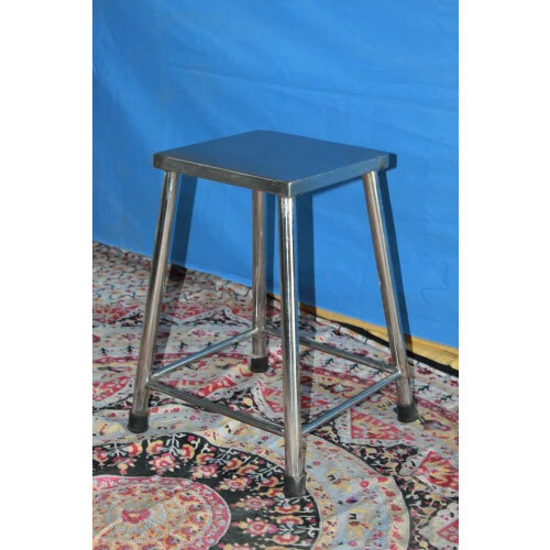 Rpund Hospital Stool - Color: Silver