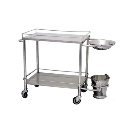 Hospital Dressing Trolley - Color: Silver