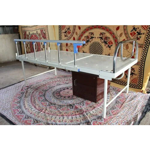 Semi Fowler Bed - Mild Steel, 33x72x22 Inch Dimensions, Elegant White Color | Durable Manual Power, Portable Design for Healthcare Facilities